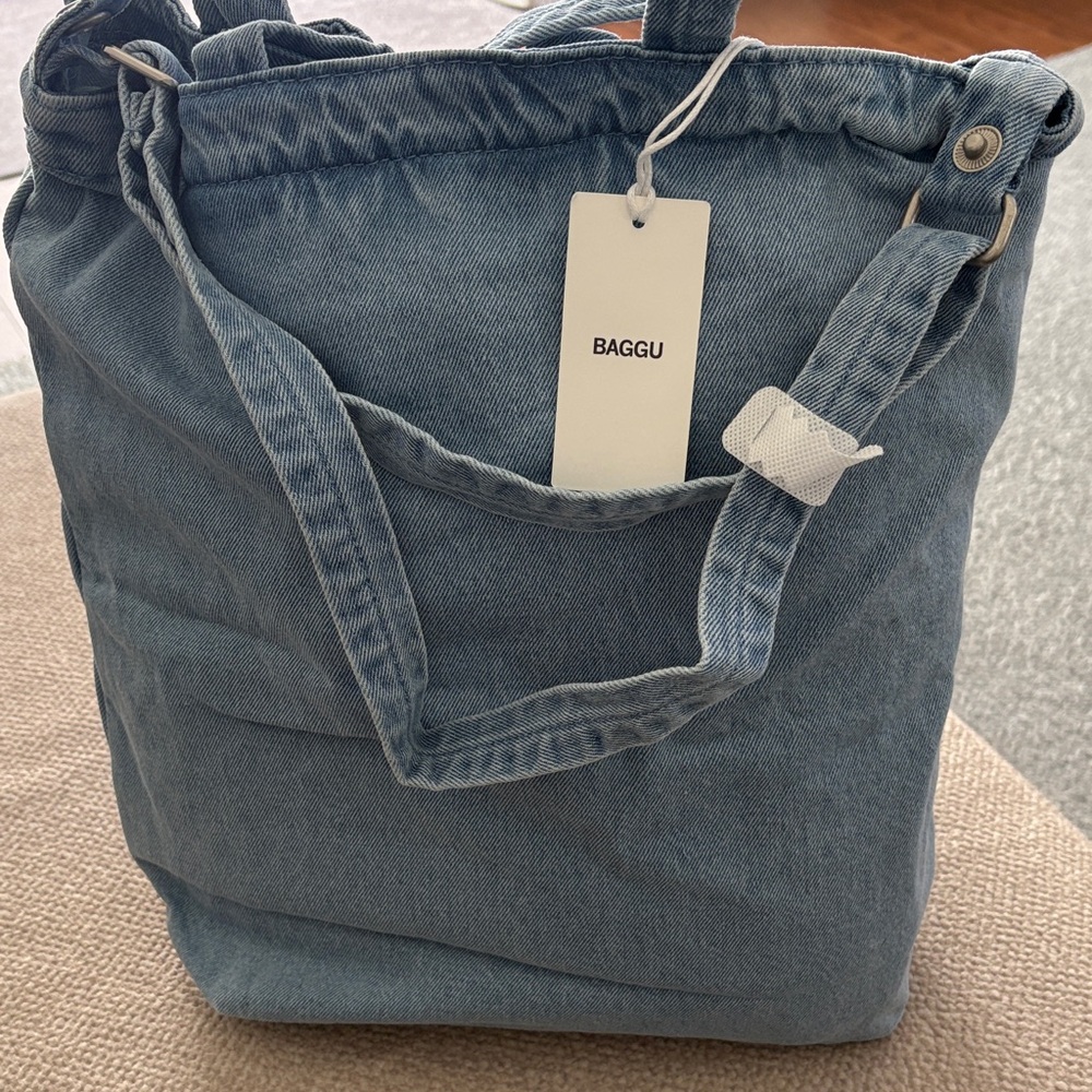 BAGGU Light Blue Denim Duck Tote -NWT